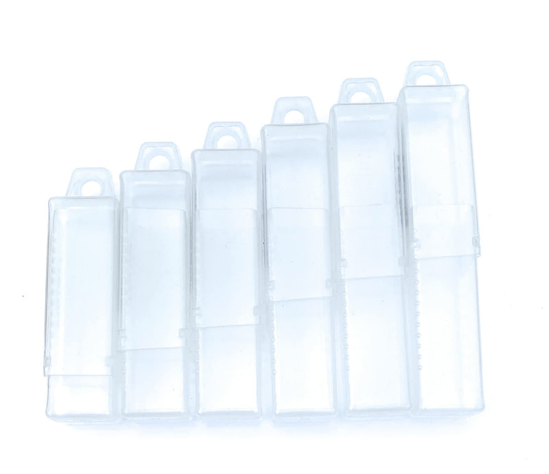 FTG USA Storage Container 6 Piece Extendable Plastic Box Used as Storage Case for Countersink and Replacement Drill Bits Small Size Boxes