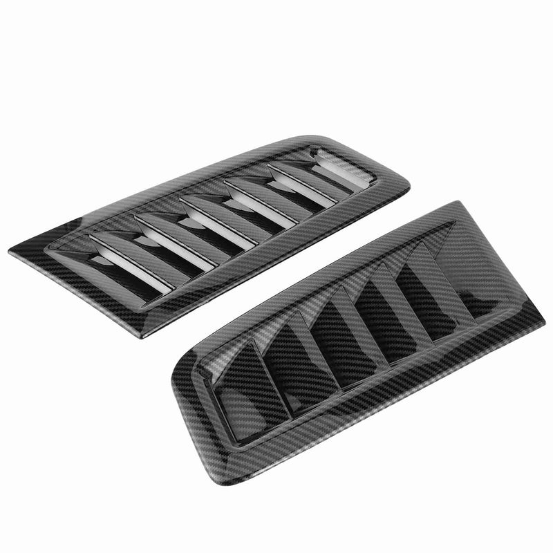 Qiilu 2PCS Car Hood Vent Scoop Kit, Universal Cold Air Intake Fitment Louvers Cooling Intakes Auto Hoods Vents Bonnet Cover Car Exterior Decorative Parts for Focus RS MK2 (Carbon
