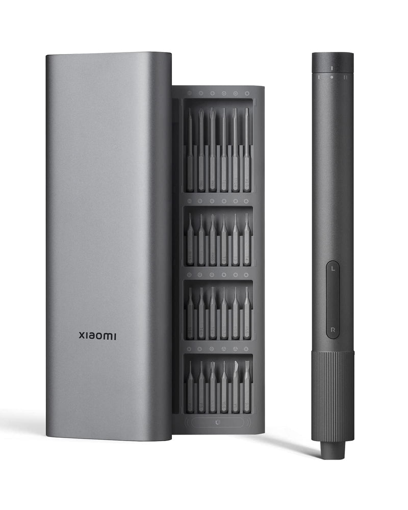 XIAOMI Electric Precision Screwdriver, All-Metal Gearbox, Powerful Magnetic Motor, Rechargeable Lithium Battery, S2 Steel Screwdriving Bits, Type-C Charging, Aluminium Alloy Case, Grey