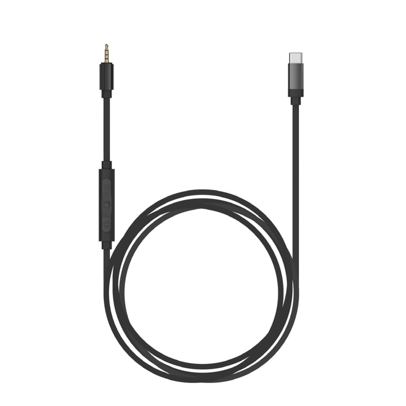Koss Utility Cord USB-C Cable, Works Utility Series System, in-Line Microphone and Remote, Built-in 24-bit/96kHz DAC, Black