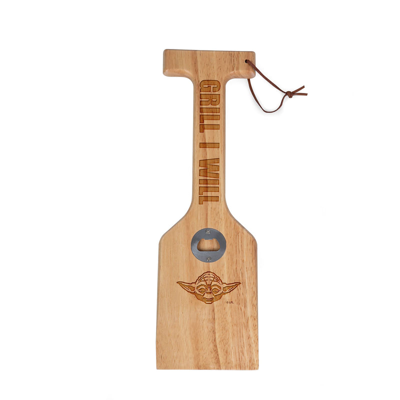 PICNIC TIME Star Wars Yoda Hardwood BBQ Grill Scraper with Bottle Opener, Wood Barbecue Cleaner, BBQ Cleaning Tool for Multi Types Grill Grates, (Parawood) Star Wars Yoda - Parawood