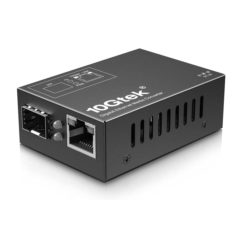 10Gtek [Mini Size] Gigabit Ethernet Media Converter, Open SFP Fiber to Ethernet RJ45 Converter for 10/100/1000Base-Tx to SFP(SFP Slot Without Module), UL Certified 1