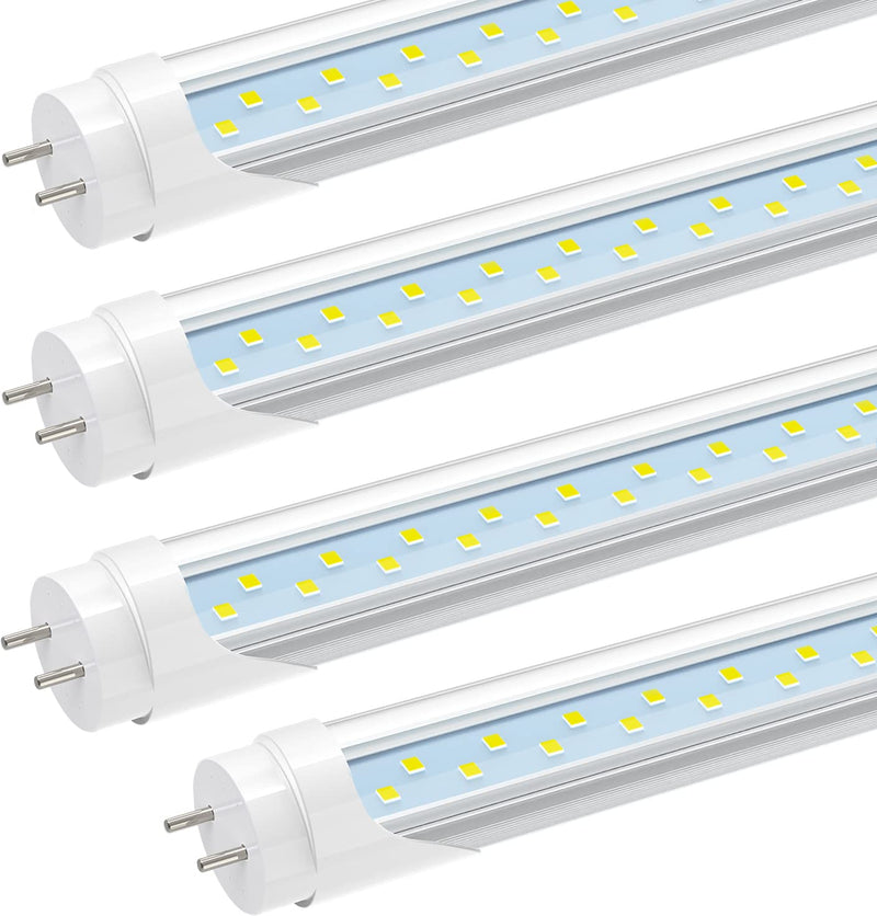 JESLED 2FT T8 LED Tube Light, 12W(30W Equivalent), 1680LM, 6000K, Ballast Bypass, 24 Inch F17T8 Fluorescent Bulb Replacement, Dual Ended, 24” Lighting Tube Fixture (4-Pack) 2FT-4Pack