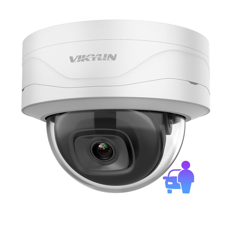 4K Starlight 8MP IP POE Security Dome Camera Outdoor,Tripwire & Intrusion,Human & Vehicle Detection,Low Illumination 98ft Night Vision, Built-in Mic,SD (256GB), H.265, POE, IP67, IK10 Ivory White 8MP 2841E Starlight