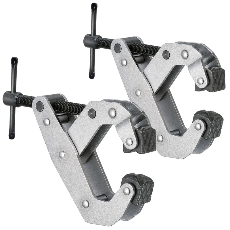 2 Pack Cantilever No-Twist Deep Throat T-Handle Multi-Purpose Lever Clamp, 2" 2"