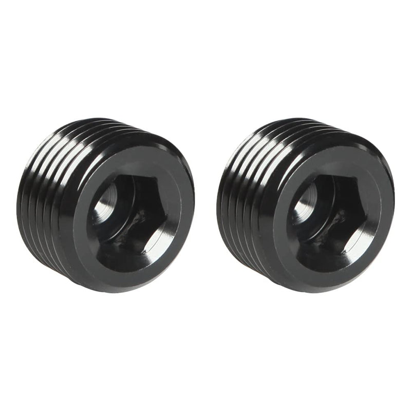 3/8 NPT Male Thread Allen Head Socket Pipe Plug Fitting Aluminum Black, Pack of 2 3/8 NPT