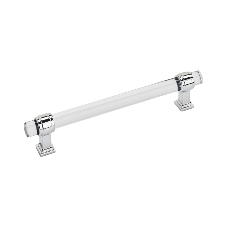 Amerock | Cabinet Pull | Clear/Polished Chrome | 6-5/16 inch (160 mm) Center to Center | Glacio | 1 Pack | Drawer Pull | Drawer Handle | Cabinet Hardware 6-5/16 Inch (160 mm) Center-to-Center