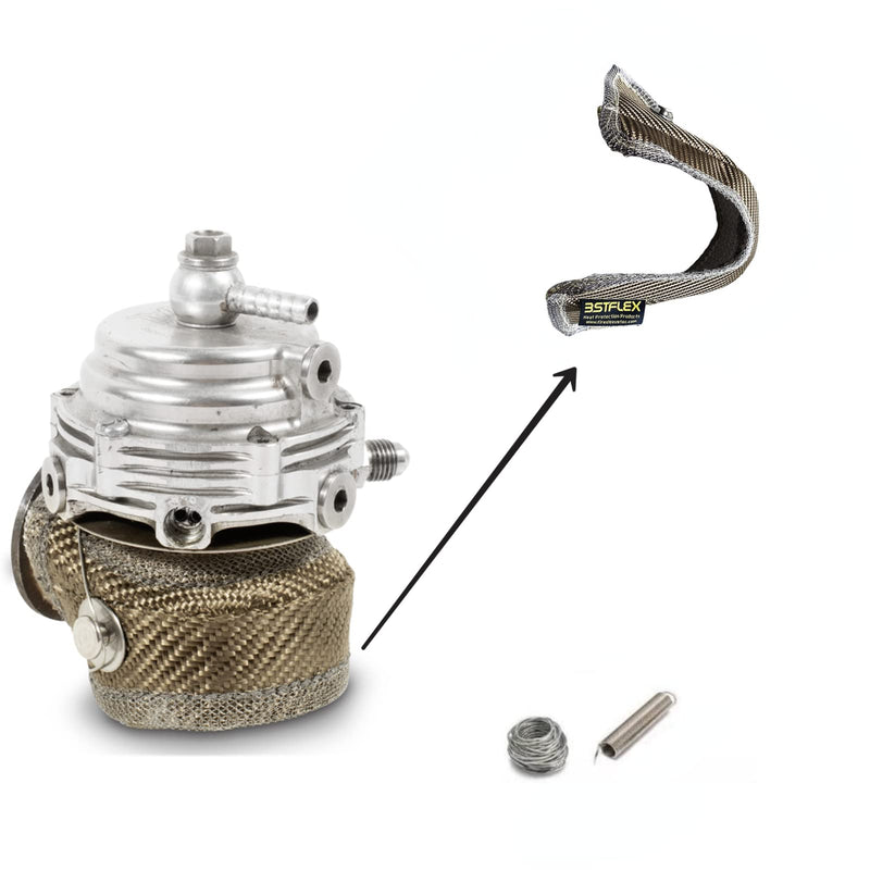 Titanium 44mm Turbo blanket for Wastegate Heat Shield Cover Fiberglass Jacket Bag Turbocharger (44mm)