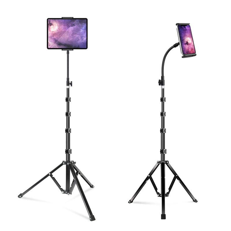 elitehood 72" Adjustable iPad Stand Floor, Heavy Duty Tablet Tripod Stand, Floor Tablet Tripod Holder for iPad Pro 12.9 Mini Air, iPhone and 4.7-13 inches Devices