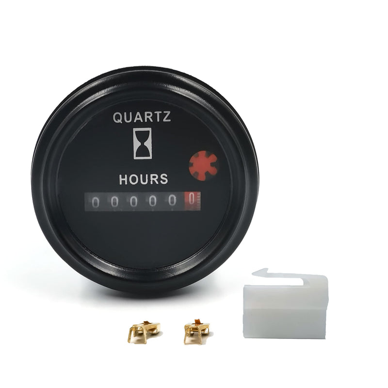 12-36V DC/AC Boat Marine Hour Meter, Quartz Hour Meter, Round Waterproof Hour Gauge Compatible with Boat Truck Engine 748 CHENNIC A Style