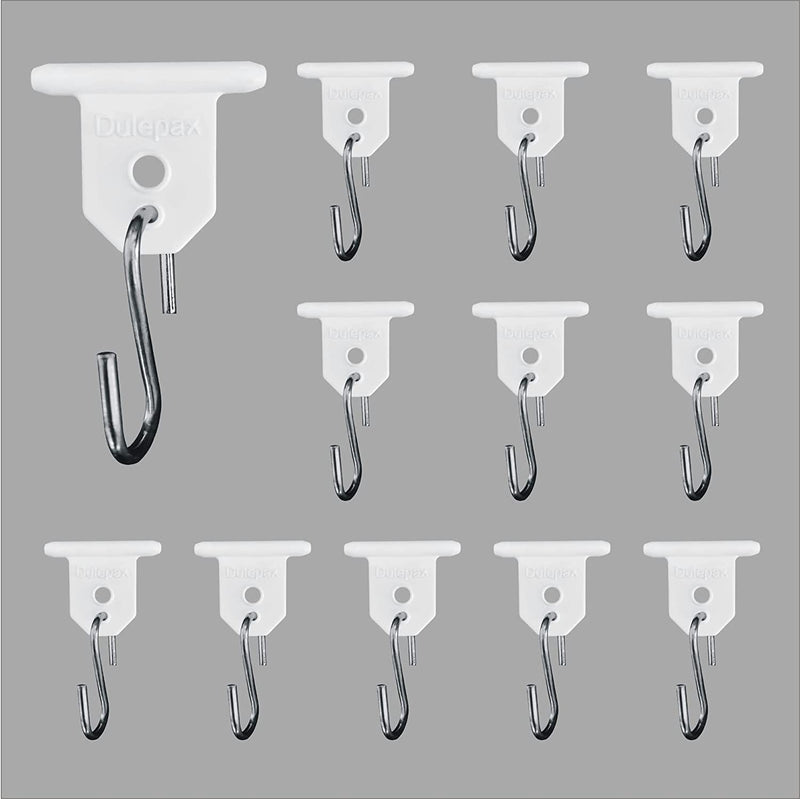 Dulepax RV Awning Hooks, RV Awning Light Clips for Christmas Camping Awning Lights Decor, Hang Clothes,Hang Plants and More.Easily Slide Into Awning Roller Bar Channel (12 PCS) 12pcs hooks