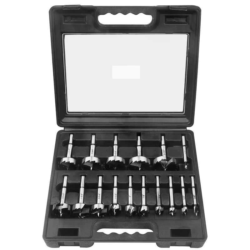 BAIDETS Forstner Bit Set 16Pcs - Forstner Bit Wood Drilling, Forstner Drill Bit with Center Positioning 16 PCS