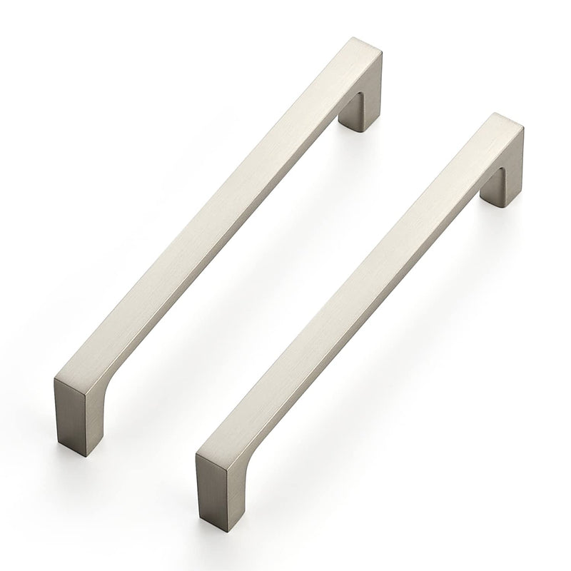 Ravinte 5 Pack Solid 5 Inch Kitchen Square Cabinet Handles Brushed Nickel Pulls Drawer Pulls Kitchen Cabinet Hardware Handles 5 Inch Hole Center