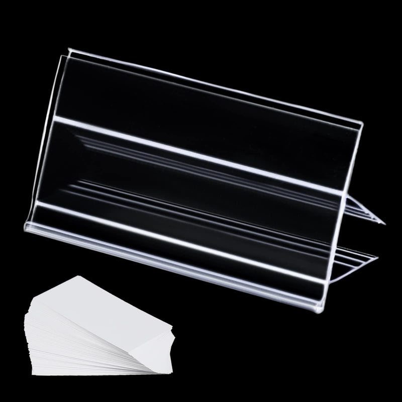 36pcs Wood Shelf Label Holder Plastic Price Tag Holder Supermarket Retail Sign PVC Clear Shelf Label Holder (Includes 50 Pieces Label Inserts) Perfect Fits 18 mm Wooden Shelving. 18mm thickness shelf (Suitable 16-18mm)