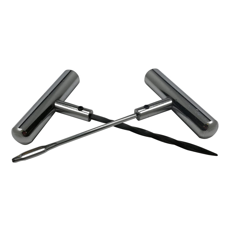 Sherco-Auto Stainless Steel Solid T-Handle Set - Pro Heavy Duty Spiral Probe & Split Eye Needle Tire Repair Set for Tire Plug Kits & Patch/Fix Tire Plugs Solid Tool Set