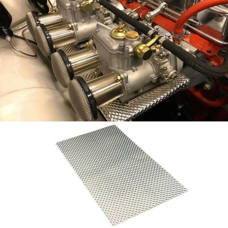 Embossed Aluminum Heat Shield Automotive 12'' x 20'' High Temperature Thermal Barrier Exhaust Electrical For Cars/Turbo Manifold 12 inch W x 20 inch L