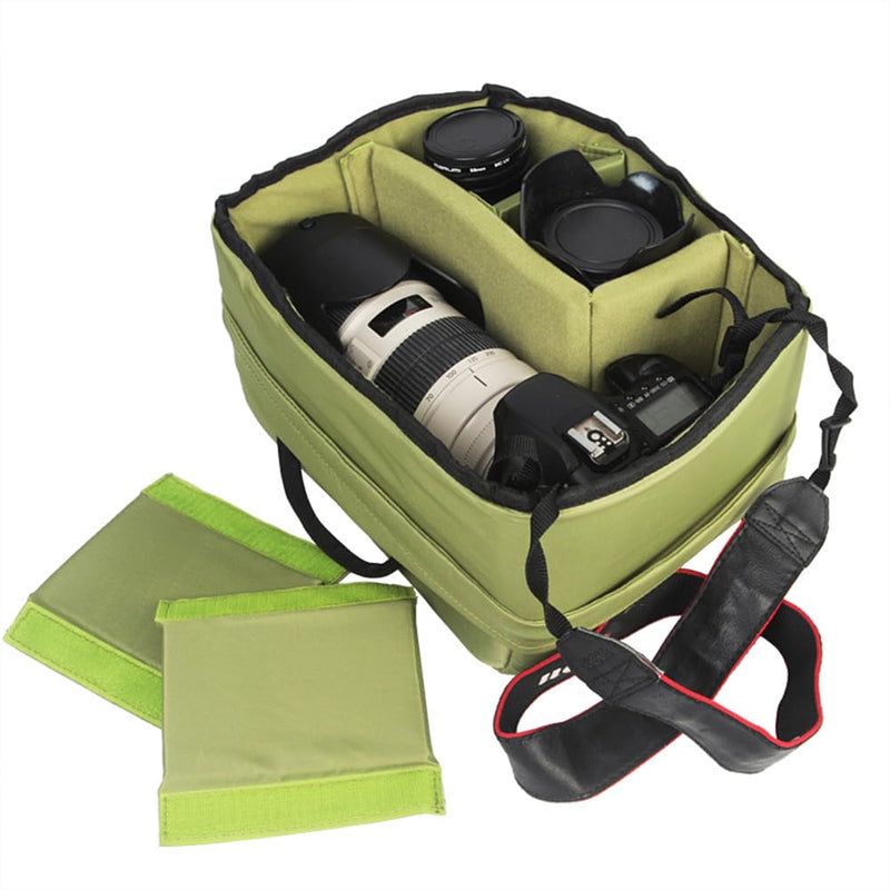 Hilitand Protective Flexible Padded Storage Bag, Removable Partition Camera Inserts Padded Bag Pouch with Adjustable Dividers Shockproof for Mirrorless Cameras, Lenses, Flash