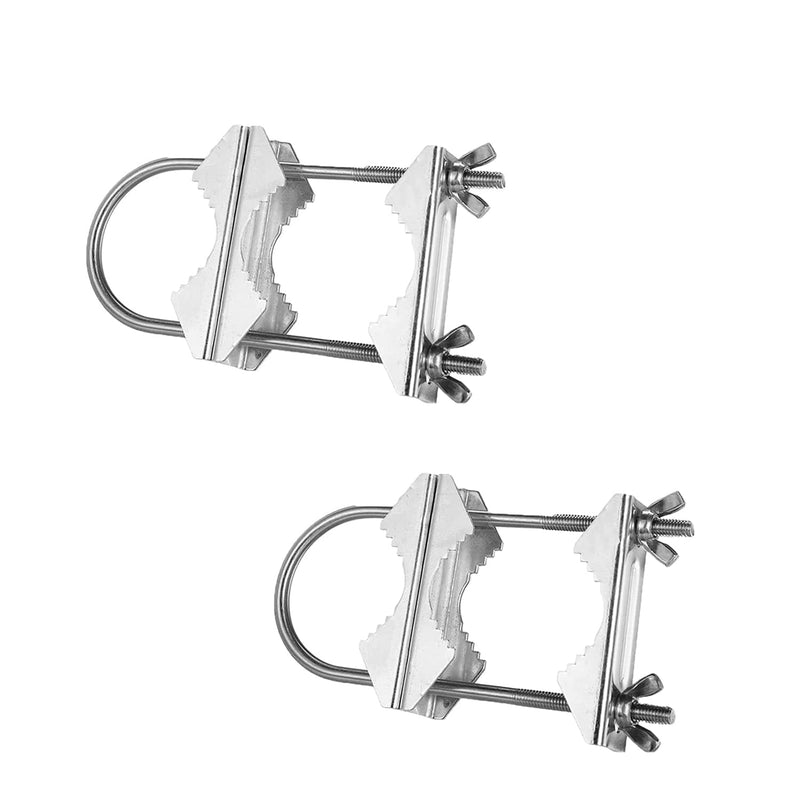 Double Antenna Mast Clamp Heavy Duty Pole to Pole Mounting Kit V Jaw Block with U-Bolt Mounting Hardware for TV CB Ham Antenna Parasols Flags and Fishing Rods