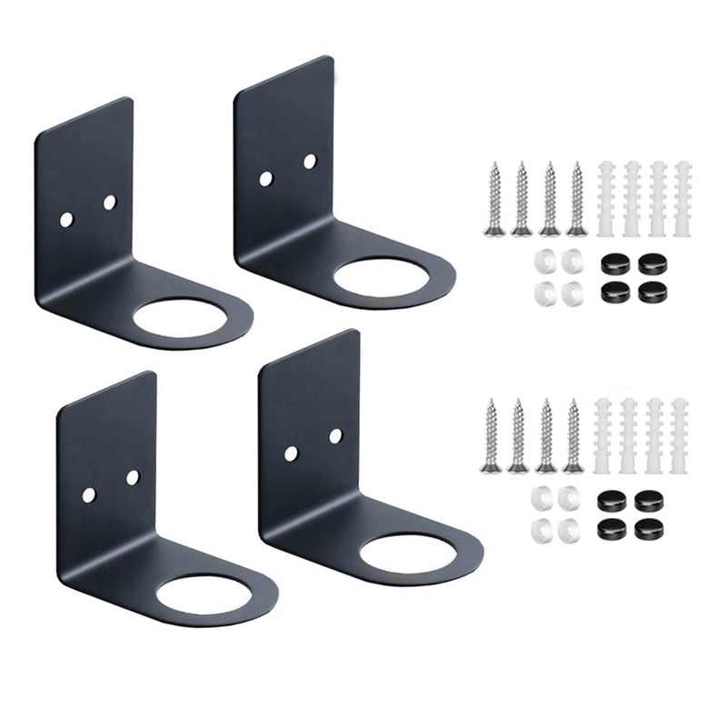 BiJun Soap Dispenser Wall Mount, 4pc Shampoo Dispenser for Shower Hole of 1.06in Kitchen Soap Dispenser Pump Black Hanger Lotion Container for Kitchen Bathroom (1.06in, Black)
