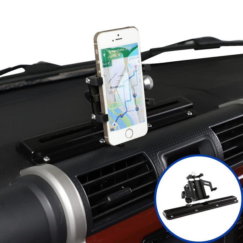 Car Phone Mount Compatible with Toyota FJ Cruiser 2007-2021, Phone Holder for Dashboard Hands Free Track Cradle, Car Dash Mount Cell Phone Stand, Black