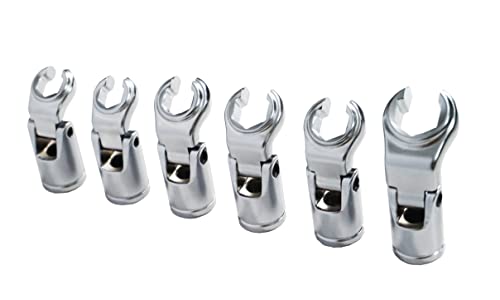 4LIFETIMELINES 3/8 in Crow's Foot Flare Nut Socket Set, 6-Pc SAE 0.375 - 0.750 in