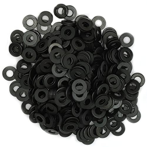 M4 Carbon Steel Flat Washer, Black Oxidized Alloy Steel, 4.8 Grade Metal Flat Washer, 4mm ID, 9mm OD, 0.8mm Thickness, 500Pcs M4*9*0.8
