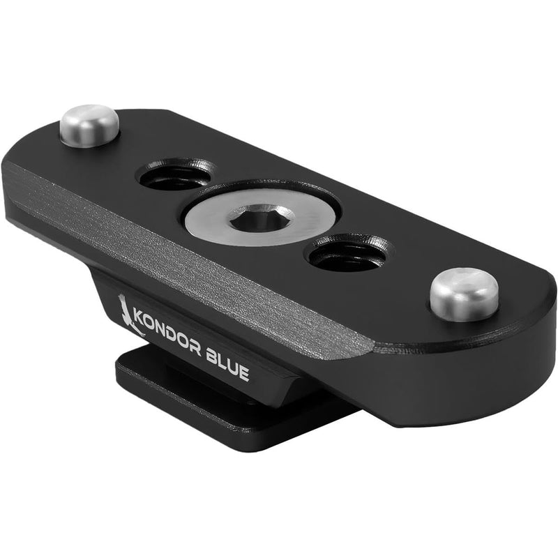 KONDOR BLUE | NATO Rail to Hot Shoe Adapter for Remote Trigger Top Handles | Add a top Handle to Any Camera, Ultra-Durable, & Spring-Loaded Safety Pins | Raven Black