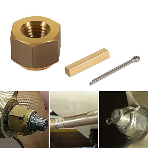 5008 Prop Nut Kit Brass for 1" Or 1-1/8 Shafts with Key and Cotter Pin for Mastercraft, Nautique, Moomba, Tige, Centurion, Supra, Correct