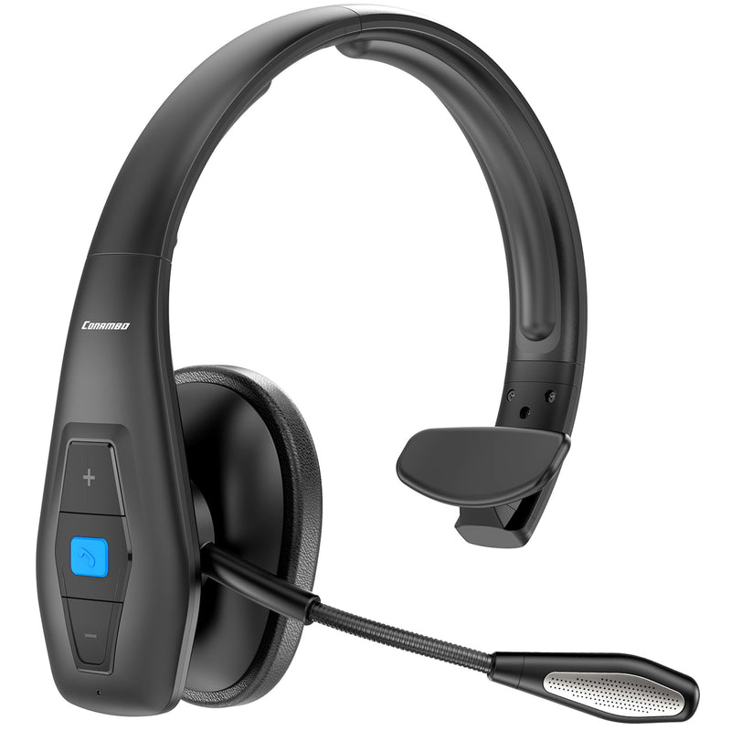 Conambo Bluetooth Headset V5.1, Trucker Bluetooth Headset with CVC8.0 Dual Mic Noise Canceling & Mute Button & 60 Hrs Workingtime Wireless On-Ear Headphones for Trucker Home Office Work Cell Phones