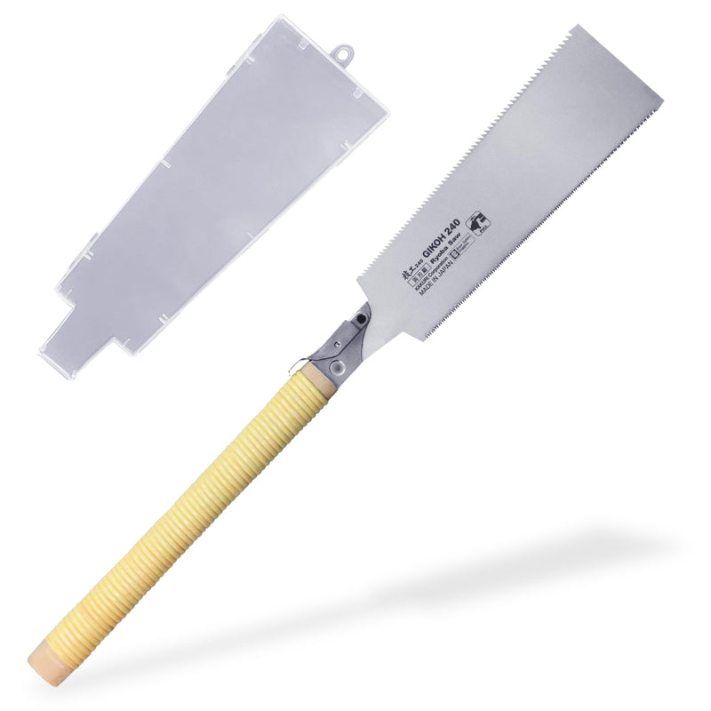 KAKURI Japanese Pull Saw 9.5" for Woodworking - Ryoba Double Edge Hand Saw with Blade Cover, Cane-Wrapped Handle, Tool-Free Blade Replacement - Made in Japan Japanese Pull Saw 9-1/2"