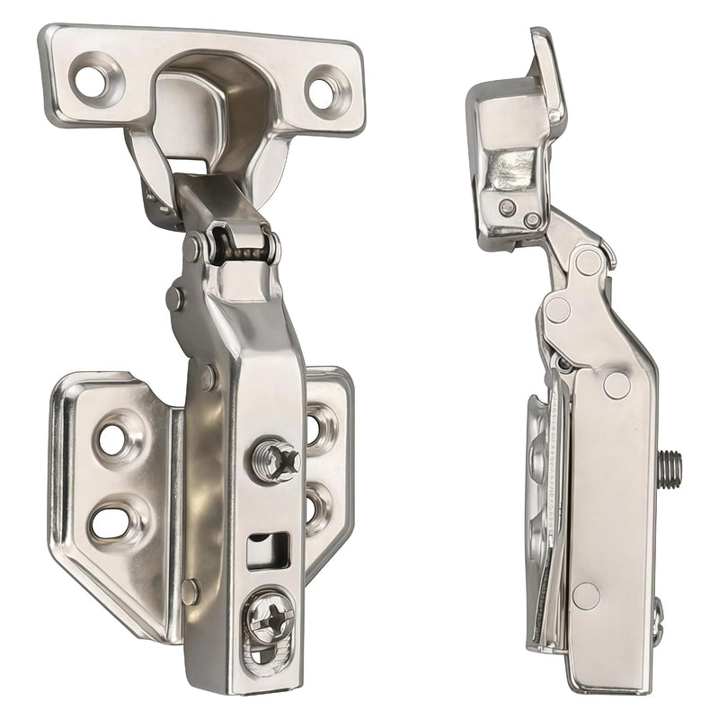 26mm Mini Cup Soft Close Hinge for Thin Door Full Overlay Concealed Cabinet Hinge with Screws Nickel Finish 4 Pcs 4 Pieces