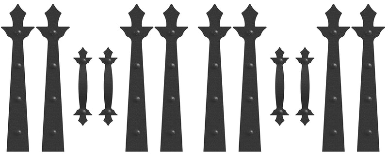 2 car Magnetic Garage Door Decorative Hardware, No Drill Removable Metal Garage Door Hardware Accents, Decorative Magnetic Hinges & Handles for Garage Doors (Black, 12Pack)