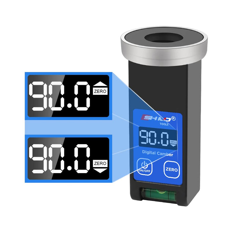 Camber Gauge Digital Wheel Alignment Tool -90° to +90° Wide Range Wheel Alignment & Balancing Tools Accurate Caster Camber Gauge with Digital Display & Powerful Magnet & Positioning Bubble & Reset Key