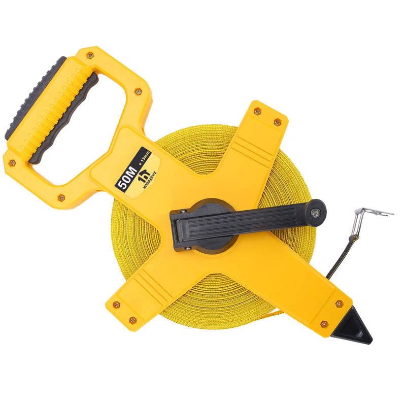 Open Reel Fiberglass Tape Measure, 165 Foot Tape Measure by 1/2-Inch, Inch/Metric Scale for Engineer,Outdoor, Athletic Field, Impact Resistant ABS Shell (165FT/50M 50.3 m