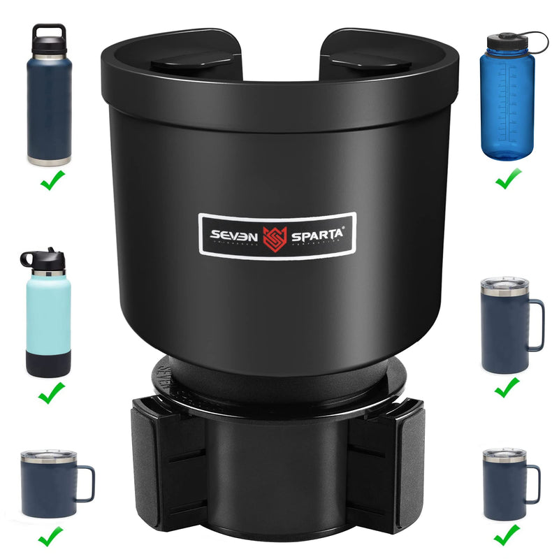 Upgraded Car Cup Holder Expander Adapter with Offset Adjustable Base, Compatible with Yeti 14/24/36/46oz Ramblers, Hydro Flasks 32/40oz, Other Large Bottles Mugs in 3.5"-4.0", 1 Pack Large*1 Black