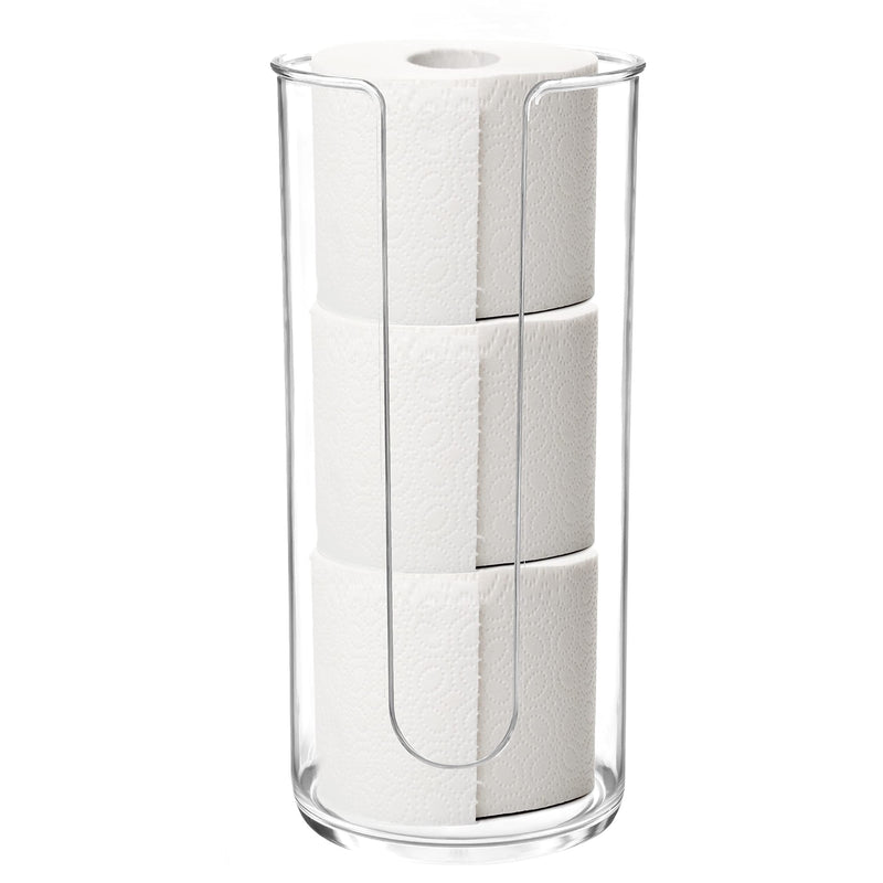 Youngever Plastic Toilet Paper Holder Stand, Clear Toilet Tissue Rolls Holder, Compact Toilet Tissue Rolls Organizer