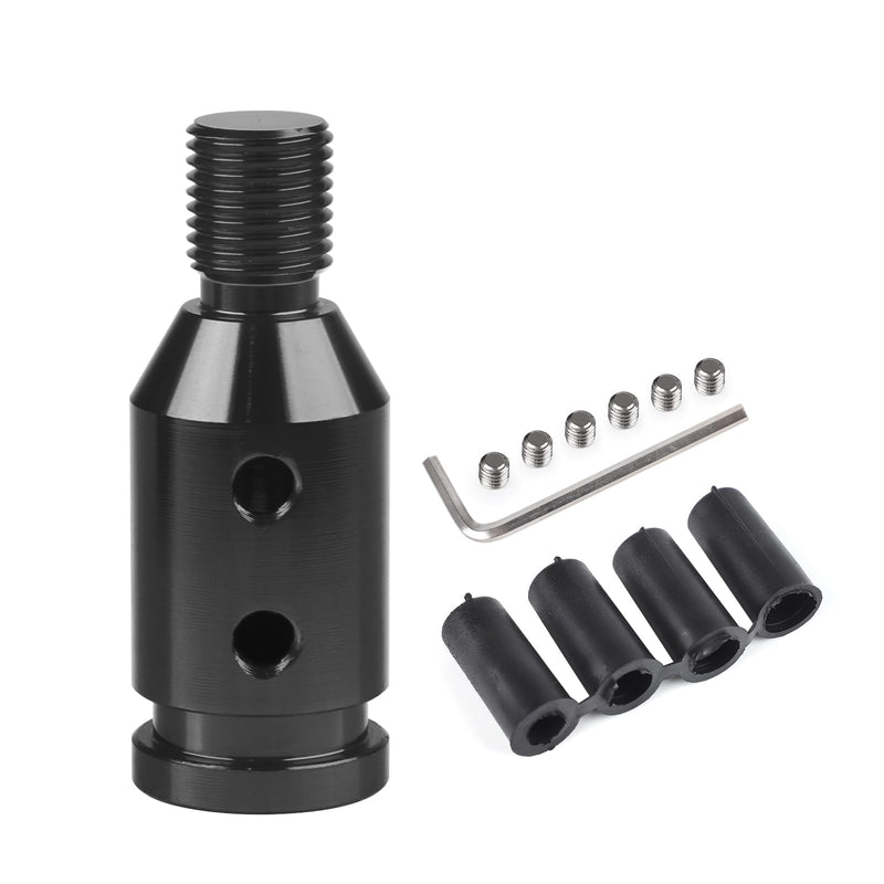 Universal Gear Shift Knob Adapter 12x1.25,Aluminum Alloy Shifter Knob Adapter,Gear Shift Adapter for Non-Threaded Manual Shifters M12x1.25(Black) M12x1.25(Black)