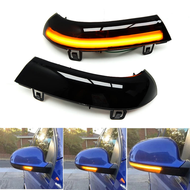 Sequential LED Side Mirror Lights Turn Signal Smoked Lens Compatible with VW Golf 5 EOS GTI Jetta MK5 Passat B5.5 B6 R36 Sharan Skoda Superb B5,Amber Amber Sequential (VW Golf 5 GTI Jetta MK5)