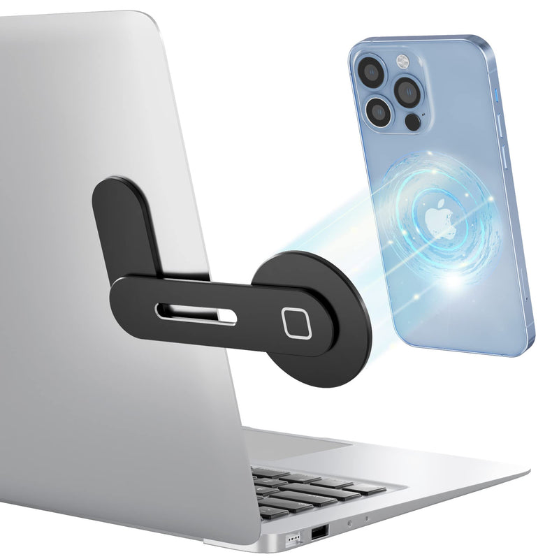 MagSafe Accessories Compatible with iPhone 15 14 13 12 Series, Universal Laptop Accessories in Order for Dual-Screen Interaction, Laptop Phone Holder for iPhones Black