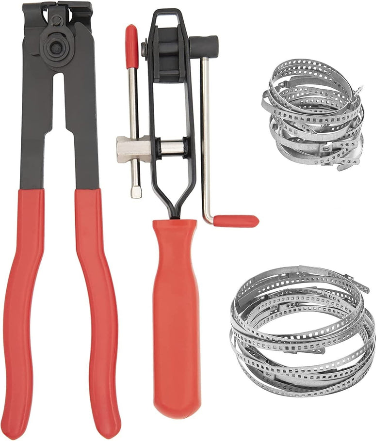 Clamp Pliers with CV Boot Clamps Kit, Ear Boot Tie Pliers,Stainless Steel Universal Adjustable AXLE CV Joint Boot Crimp Clamp Kit,Hose Axle Plier CV Clamp Tool CV Joint Banding Tools