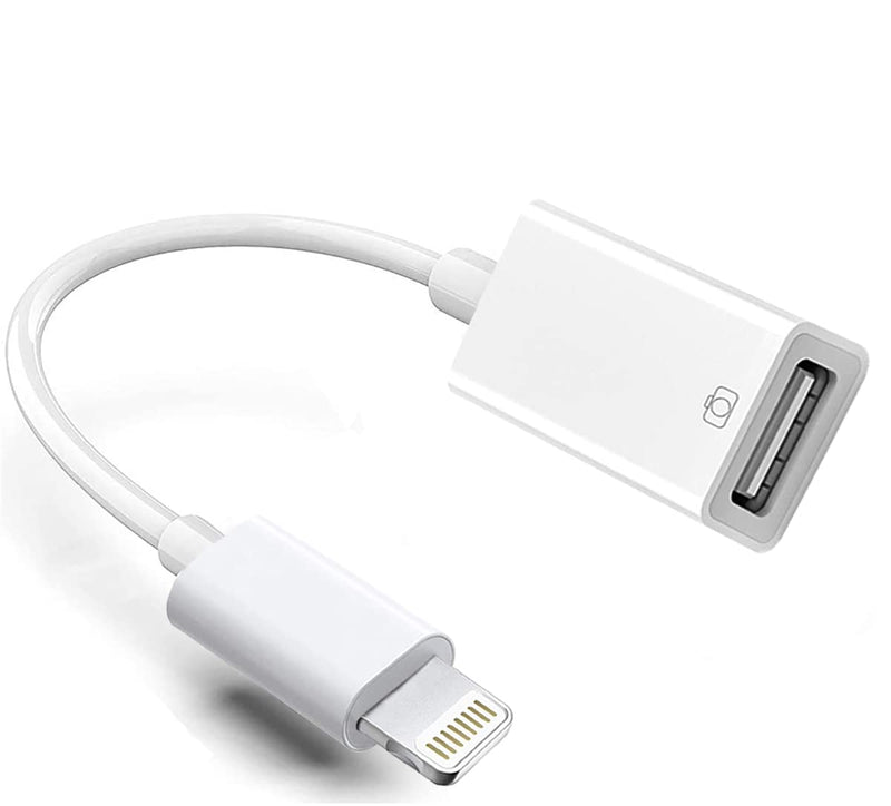 Lightning to USB Camera Adapter, Apple MFi Certified USB 3.0 OTG Dongle Cord for iPhone 14 13 12 11 X XS XR 8 Plus, iPad to Connect USB Flash Drive, Card Reader, Keyboard, Mouse, Piano, U Disk