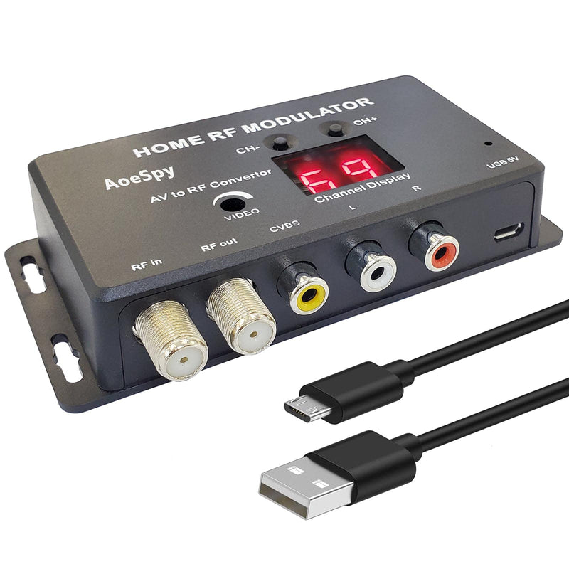  [AUSTRALIA] - RF Modulator RCA Coaxial Adapter UHF Demodulator Converter w/Antenna (ANT) in/Out & Channel Switch for Roku Fire Stick PS3 PS4 PS5 Cable Box HD Digital AV Composite Video to Analog NTSC Coax TV