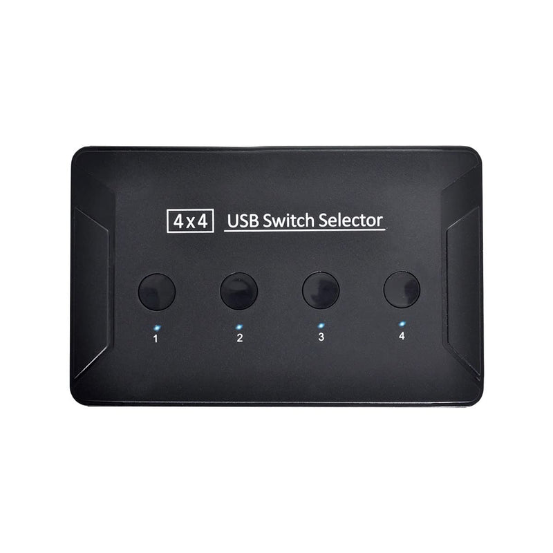 Cablecc KVM USB 2.0 Switch Selector 4 Port PCs Sharing 4 Devices for Keyboard Mouse Scanner Printer USB 2.0 4 Port +cable