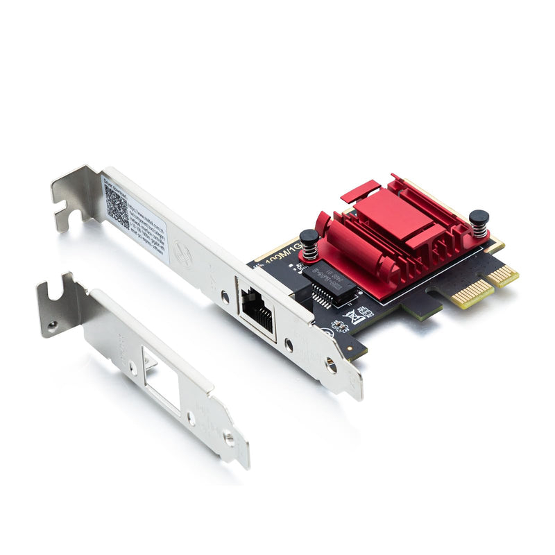 10Gtek 2.5G NIC PCIe Network Adapter 2500/1000/100Mbps PCIe Gigabit Ethernet Card, Single RJ-45 Port, with Realtek RTL8125 Controller, Support Windows Server/Ubuntu/Centos/Debian 1-RJ45 X1