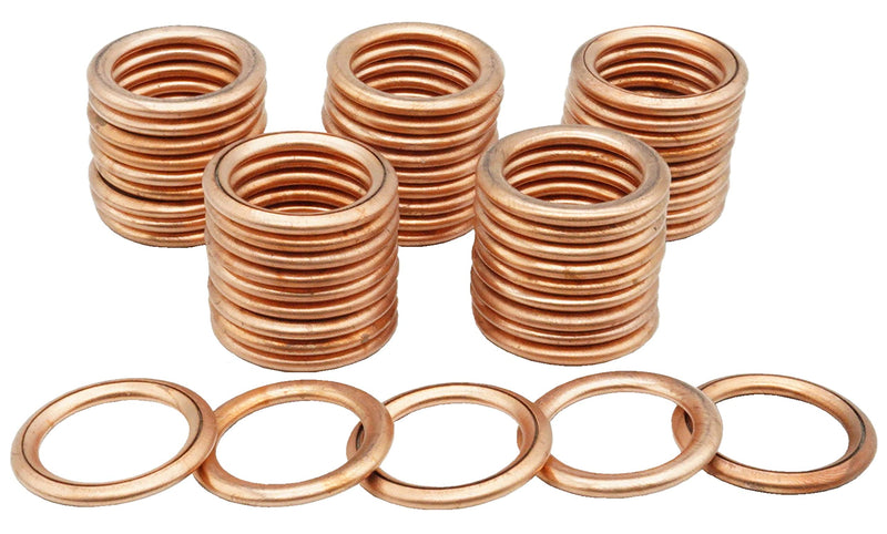 50PCS Oil Drain Plug Gasket,Copper Crush Washers M14 Fit Audi A3 A4 A5 A6 A7 A8 Q3 Q5 Q7 TT RS7 VW Jetta Passat Golf CC Replace N0138157 M14 N0138157 (Copper/Audi/VW/50PCS)