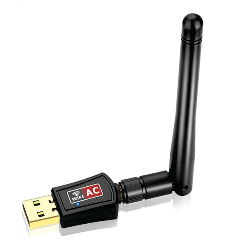 CORN Mini 800Mbps Dual Band 2.4/5GHz USB Wi-Fi Adapter - Windows XP to 10 and Mac OS X Compatible with High Gain 2dBi Antenna