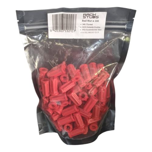M6 Nut 100-Pack, Suits All Series II Including New Duo | M6 Nuts Glass Reinforced Nylon for Enhanced Durability & Secure Hold - Ideal Solution for Easy Server Rack Installation - Red