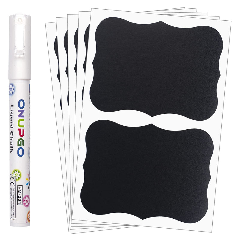 ONUPGO Chalkboard Labels (48 Pack), 4" x 3" Reusable Blackboard Stickers, Waterproof Chalkboard Sticker for Jars, Parties Decoration, Craft Rooms, Weddings, Storage, Organize Your Home & Kitchen 4" x 3" 48 Pack Wavy Shape