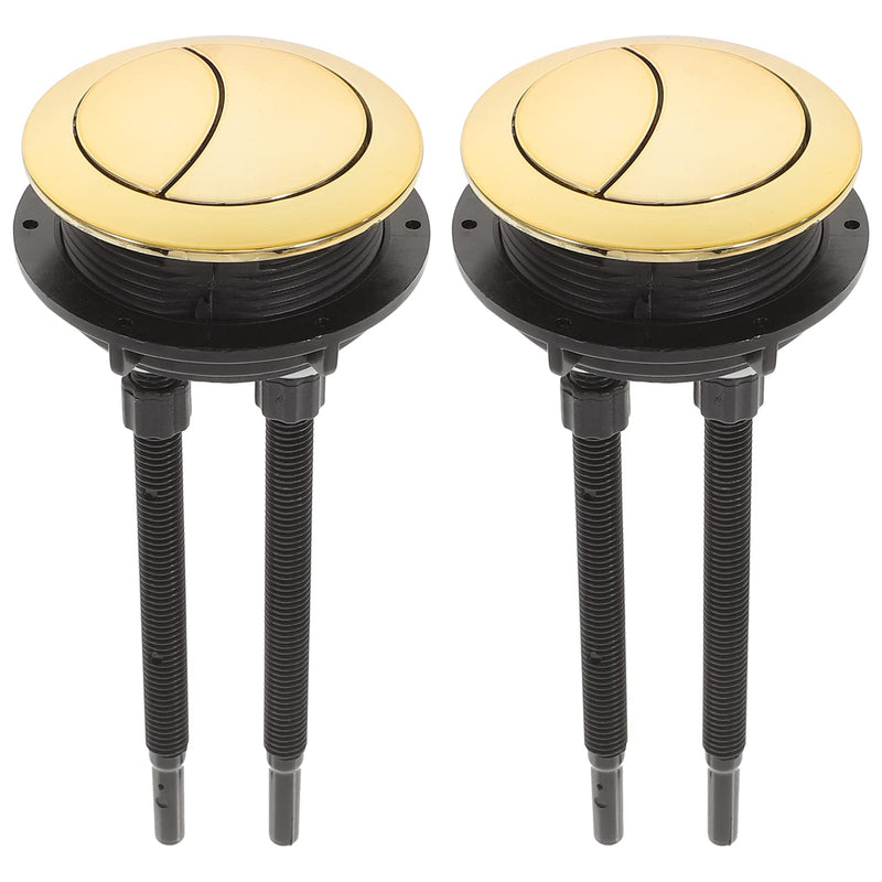 Angoily Toilet Push Button Replacement 2 Pcs Dual Flush Toilet Button for Bathroom Cistern 48Mm Tank Buttons Brushed Gold Water Tank Accessory Easy Install