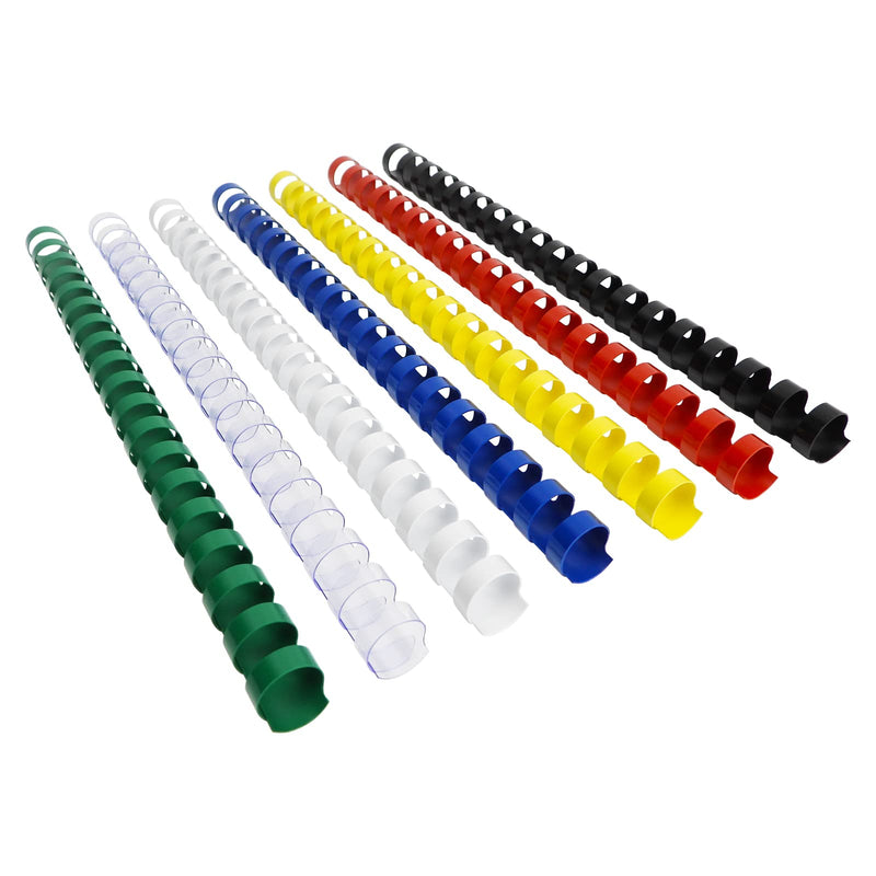 Rayson CR1912M-100 Plastic Binding Combs 1/2in. 19-Ring, 90-Sheet Capacity, Colorful Comb Binding Spines, Max. Binding Letter Size Paper, Box of 100 1/2" Letter - Available in 7 Vibrant Colors